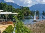 Ausblick auf den Millstätter See – X-Bar – Standbar beim Sporthotel ROYAL X am Millstätter See – Urlaub am Millstätter See – Urlaub in Kärnten am See